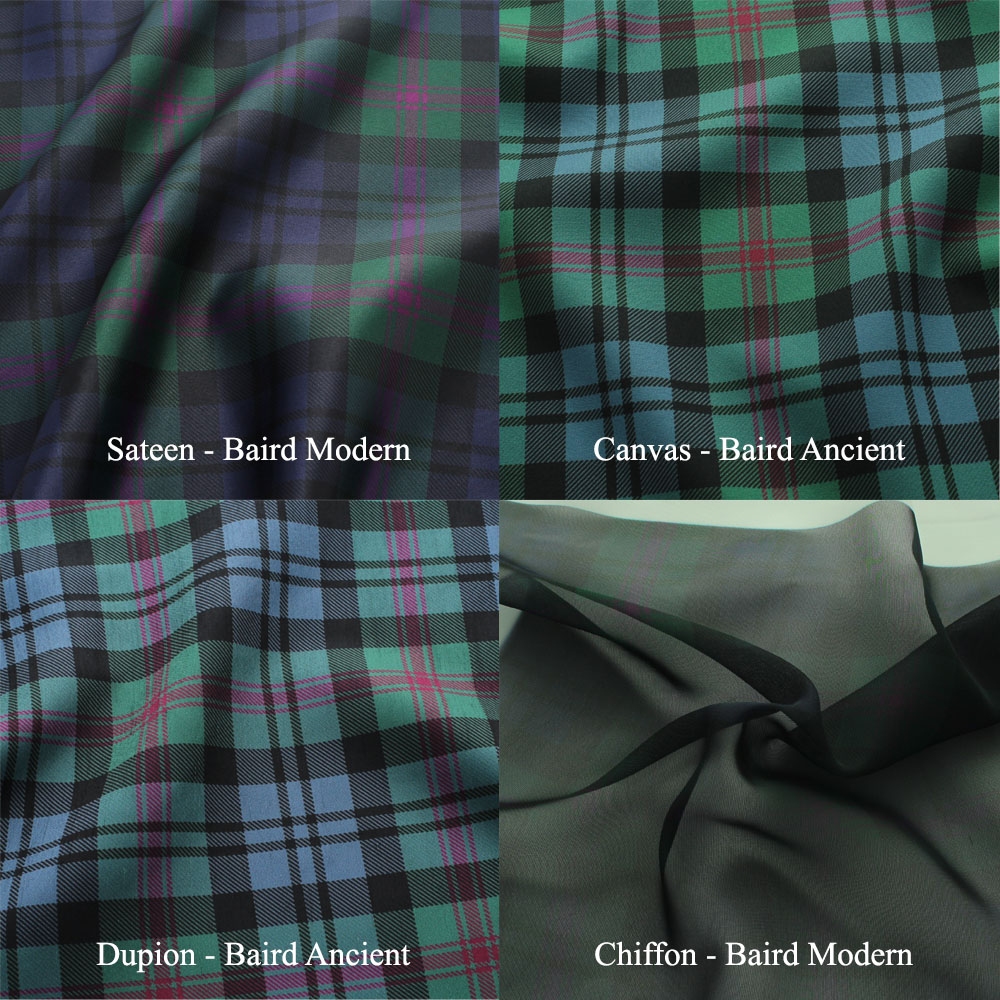 Fabric by the metre, Choice of 4 Materials, Baird Tartan